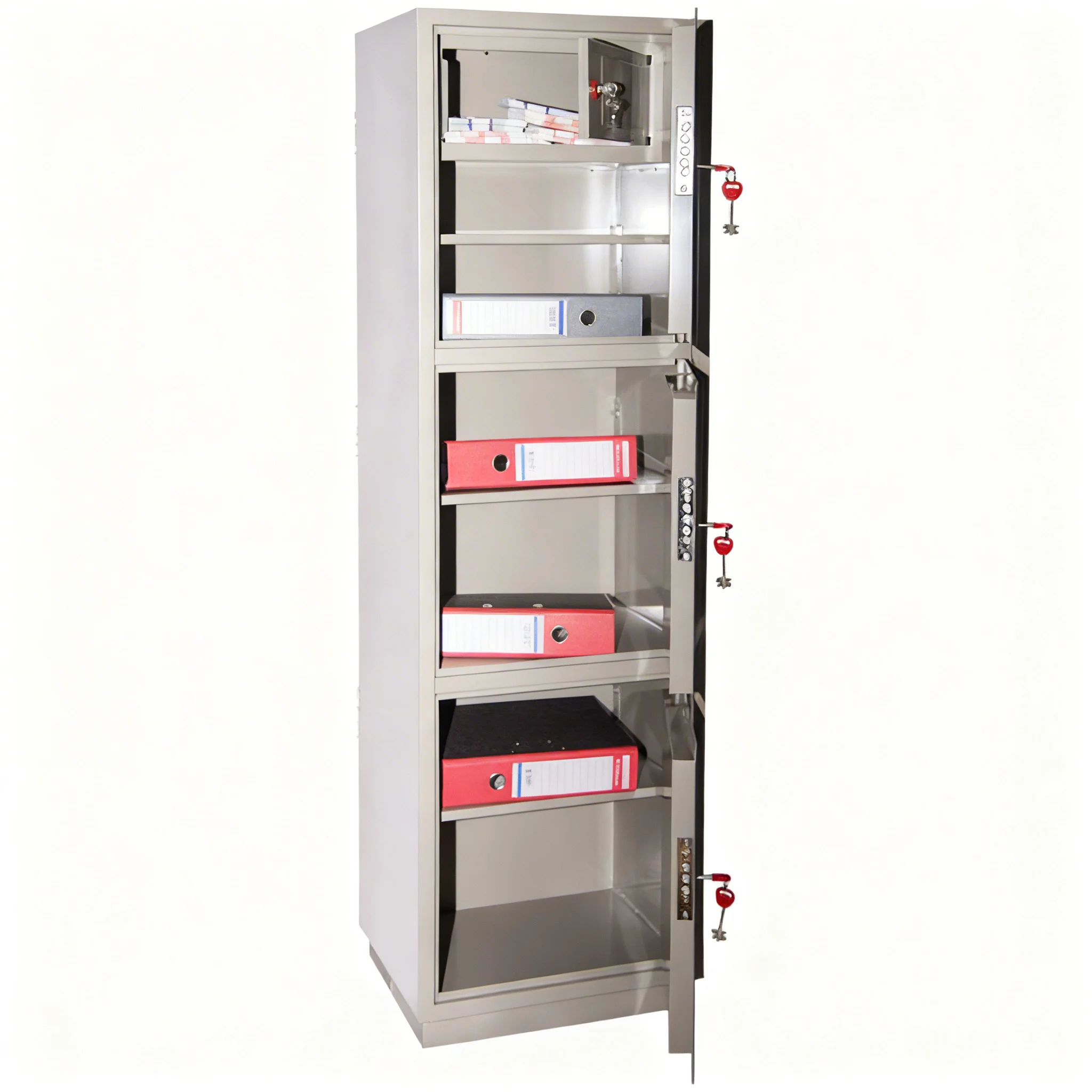 Шкаф бухгалтерский с 3 отделениями и трейзером КБС 033т